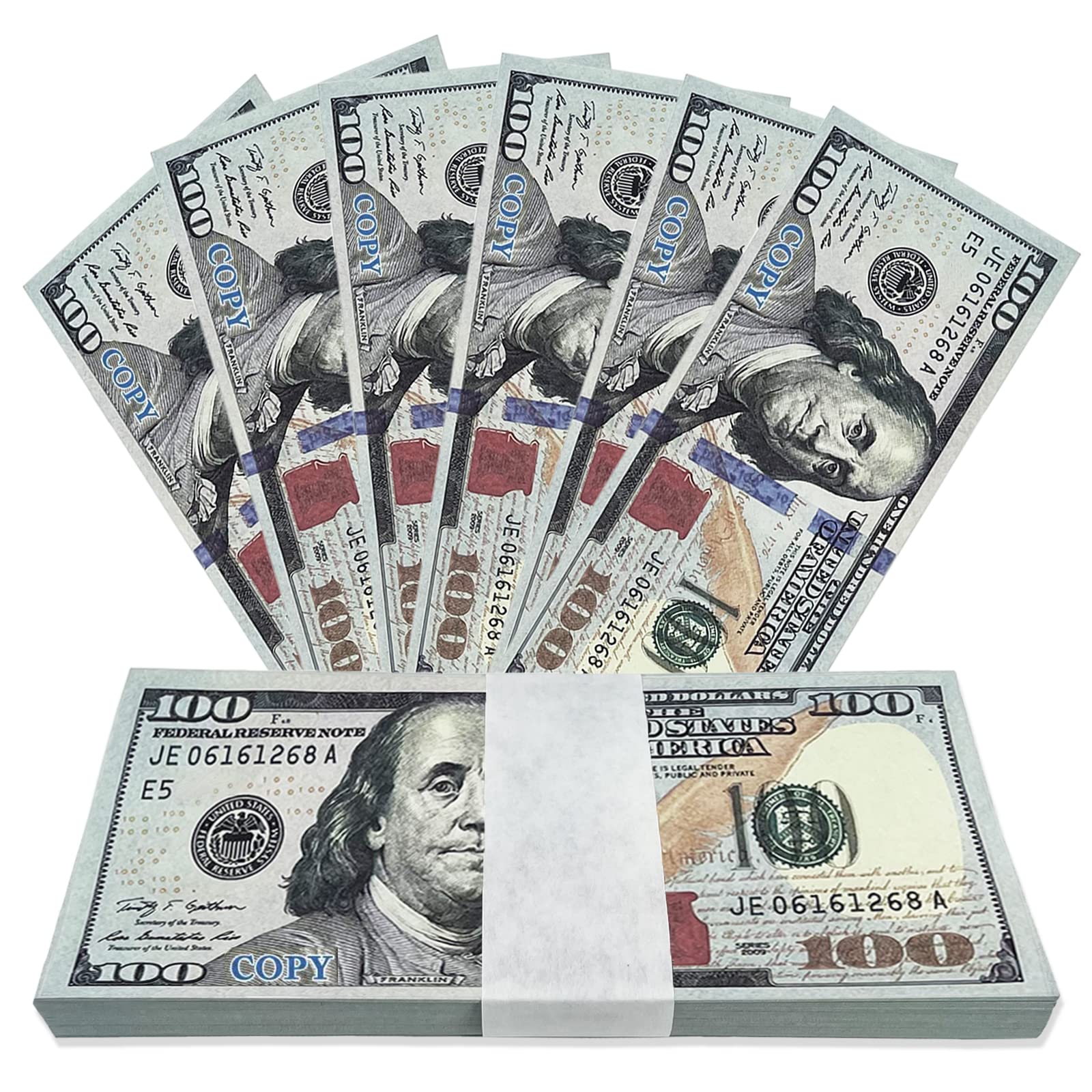 DenYorkStore Prop Money - 100 Pcs Fake 10 Dollar Bills For Movies, Pranks, Photos & Learning (Yellow Play Money)