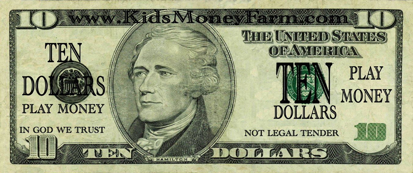 printable play money 2 sided