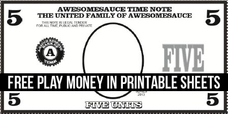 printable play money black and white
