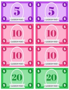 printable play money for classroom