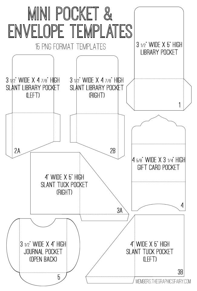 Envelope &  Pocket Templates Image Kit! Graphics Fairy Premium ...