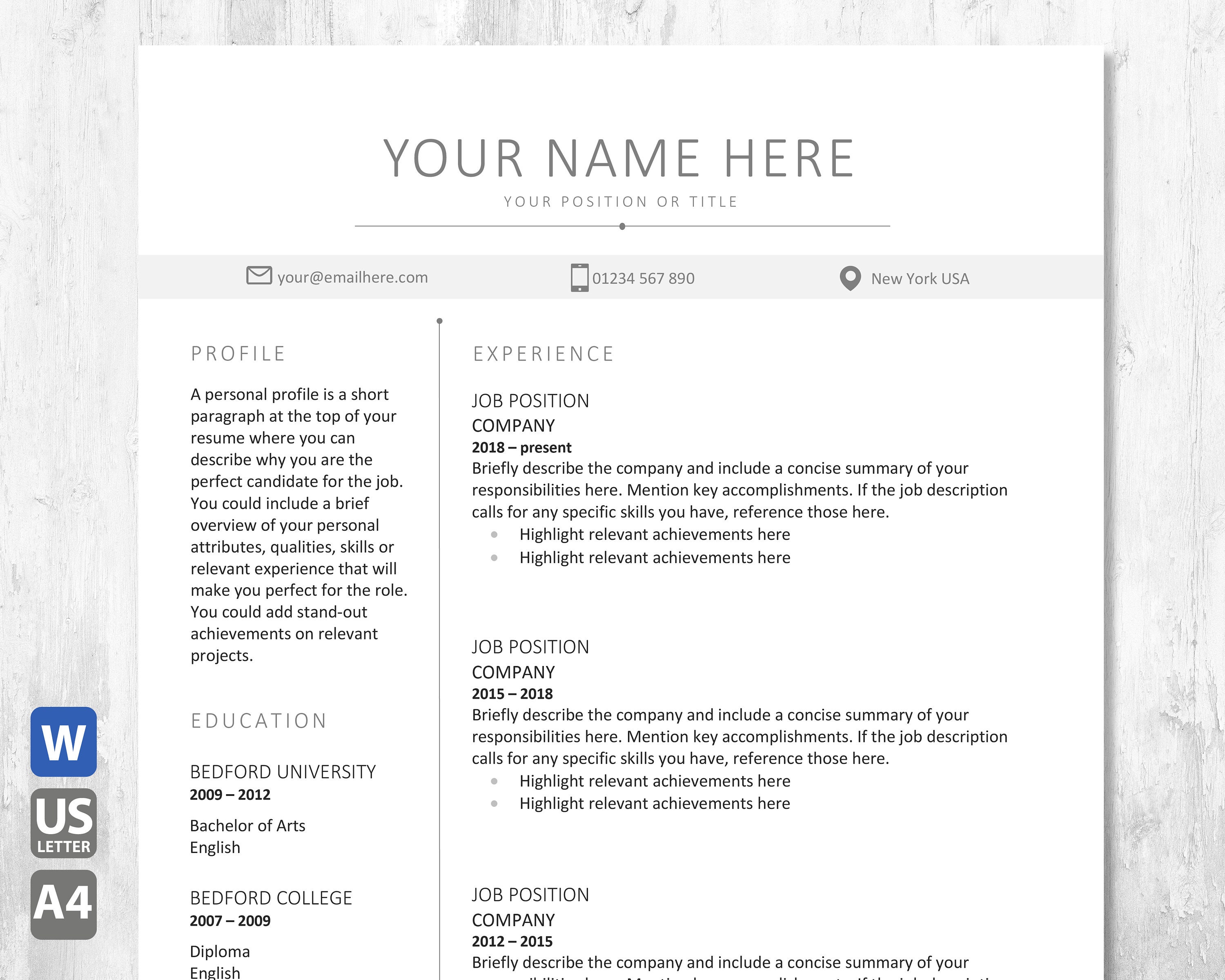 printable pocket resume