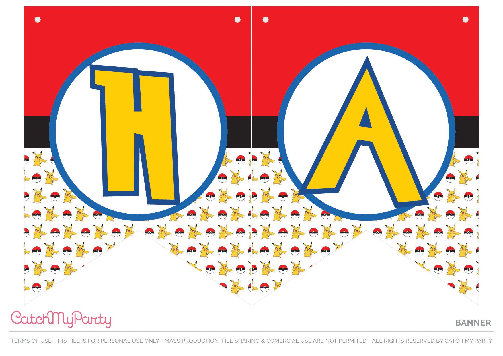 printable pokemon happy birthday banner