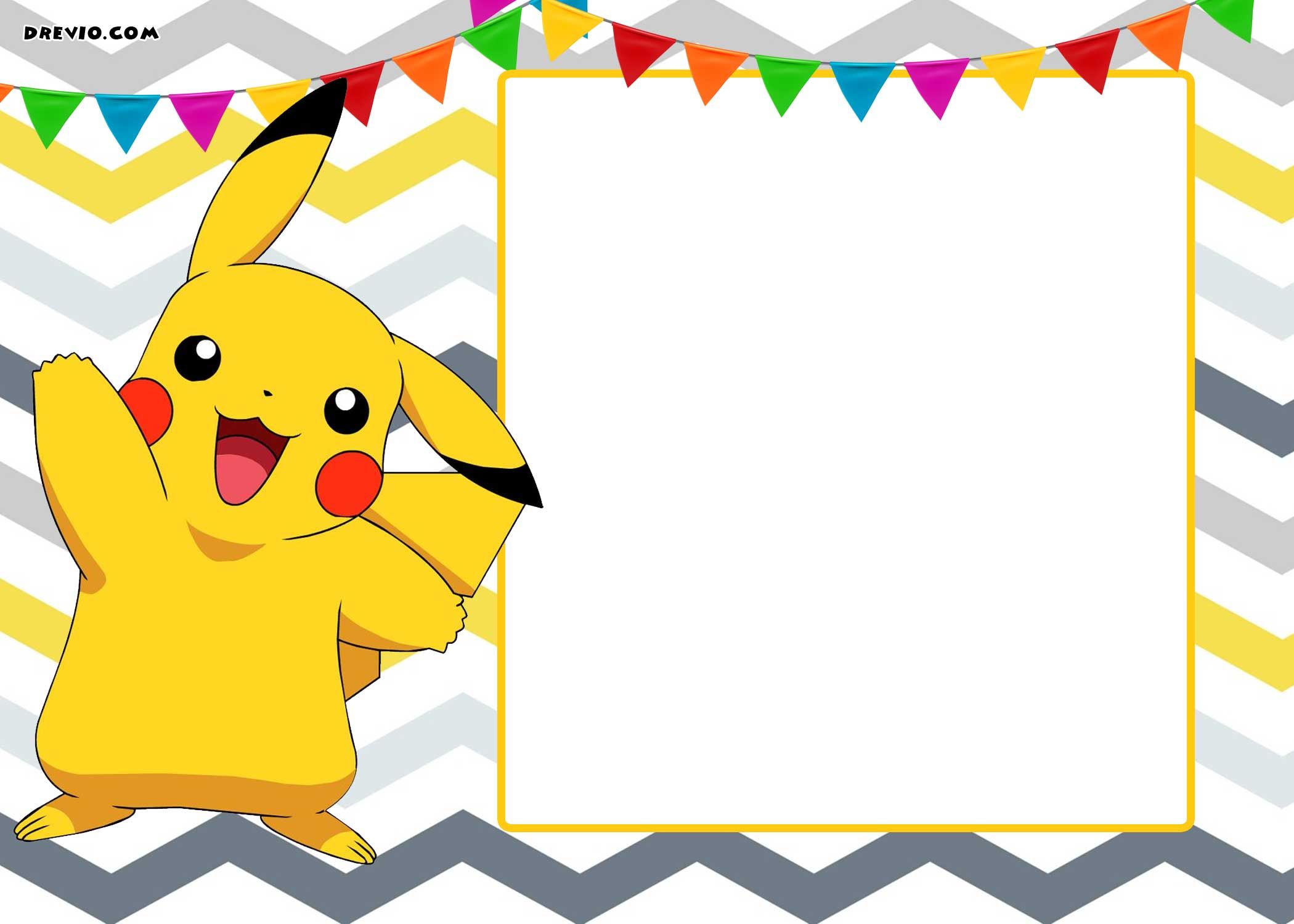 FREE Printable Pokemon Invitation Templates