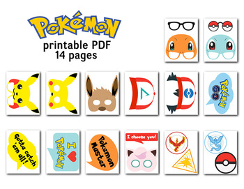 printable pokemon photo booth props