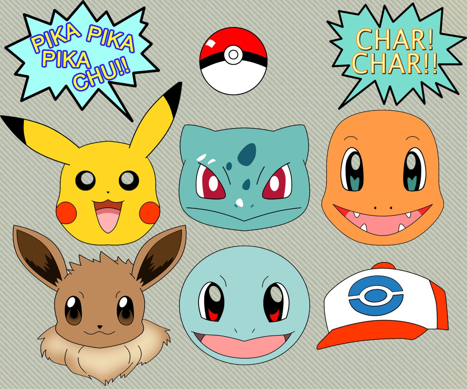 printable pokemon photo booth props