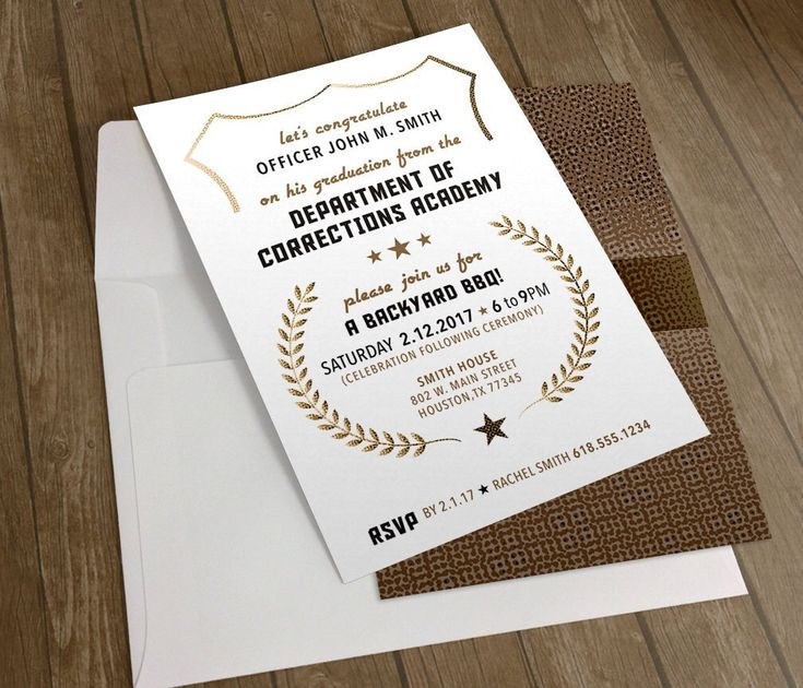 Corrections Academy Graduation Invitation, Police, Printable File
