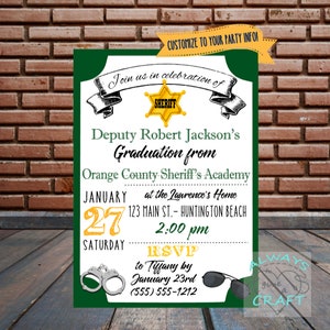 printable police academy graduation invitations