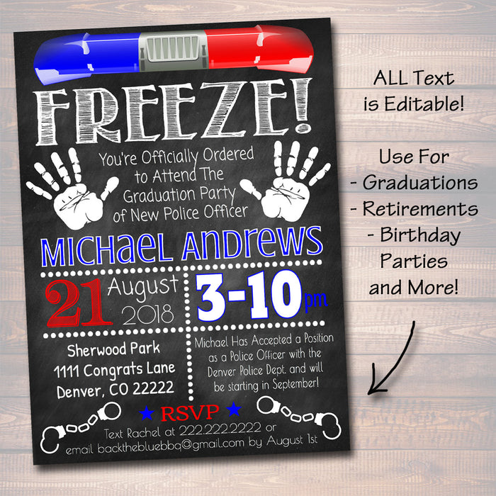Police Academy Graduation Invitation | TidyLady Printables