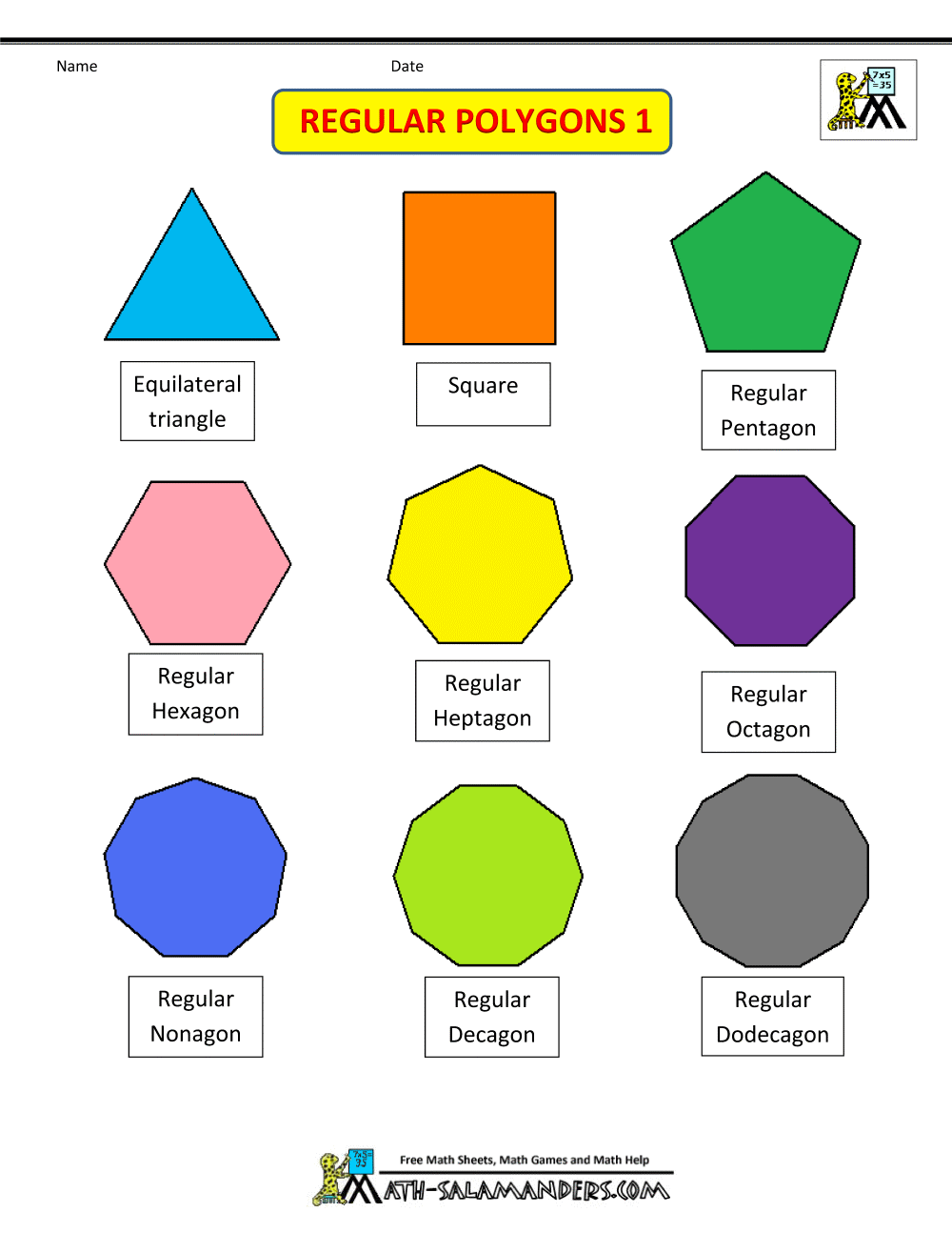 Printable Shapes 2d And 3d E43