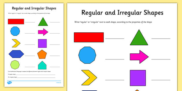 Regular and Irregular Polygons Worksheet (teacher made)