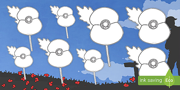 FREE! - Poppy Template | PDF Resources | Remembrance Day Early Years