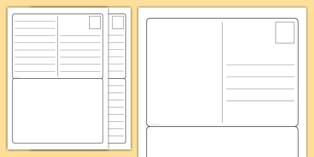 printable postcard template ks2