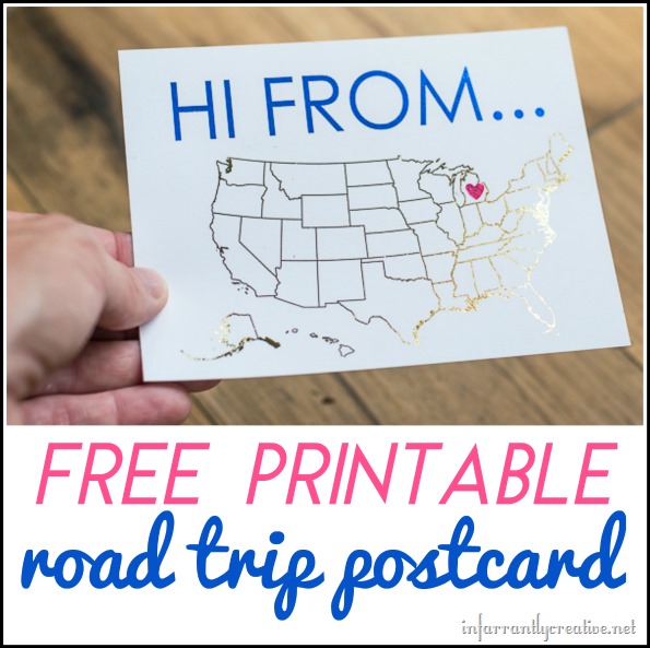 Free Printable Road Trip Postcards - Infarrantly Creative
