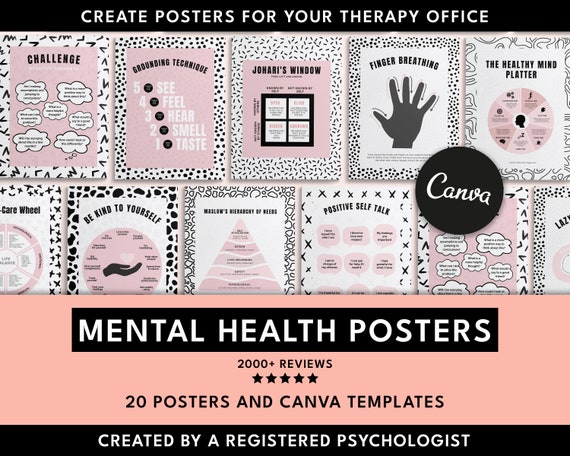 Mental Health Poster Canva Templates, Therapy Poster Templates ...