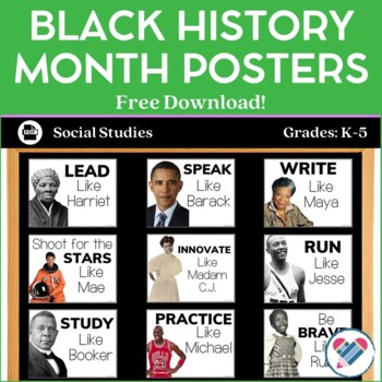 Black History Month Poster Set FREE by Create-Abilities | TPT