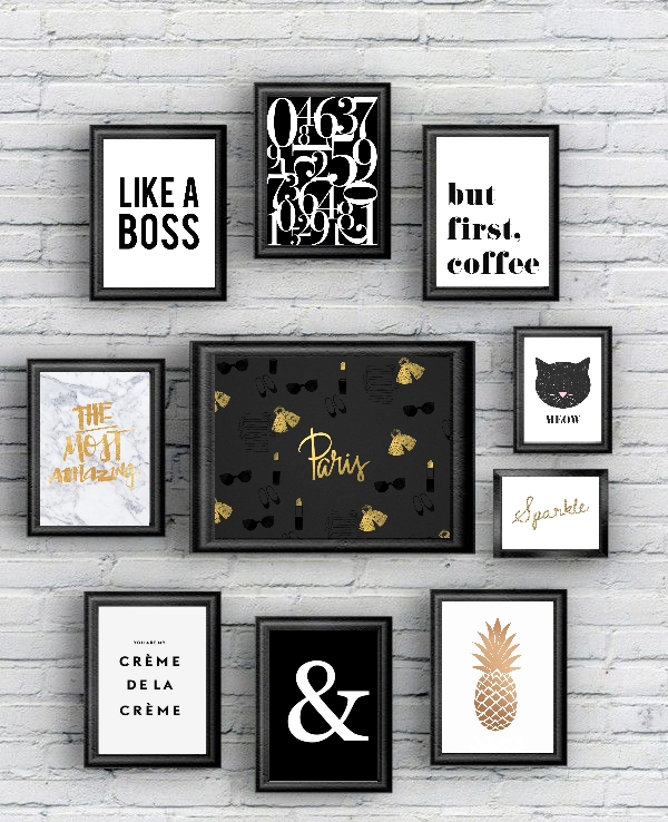 Free printable} 10 posters black and gold!
