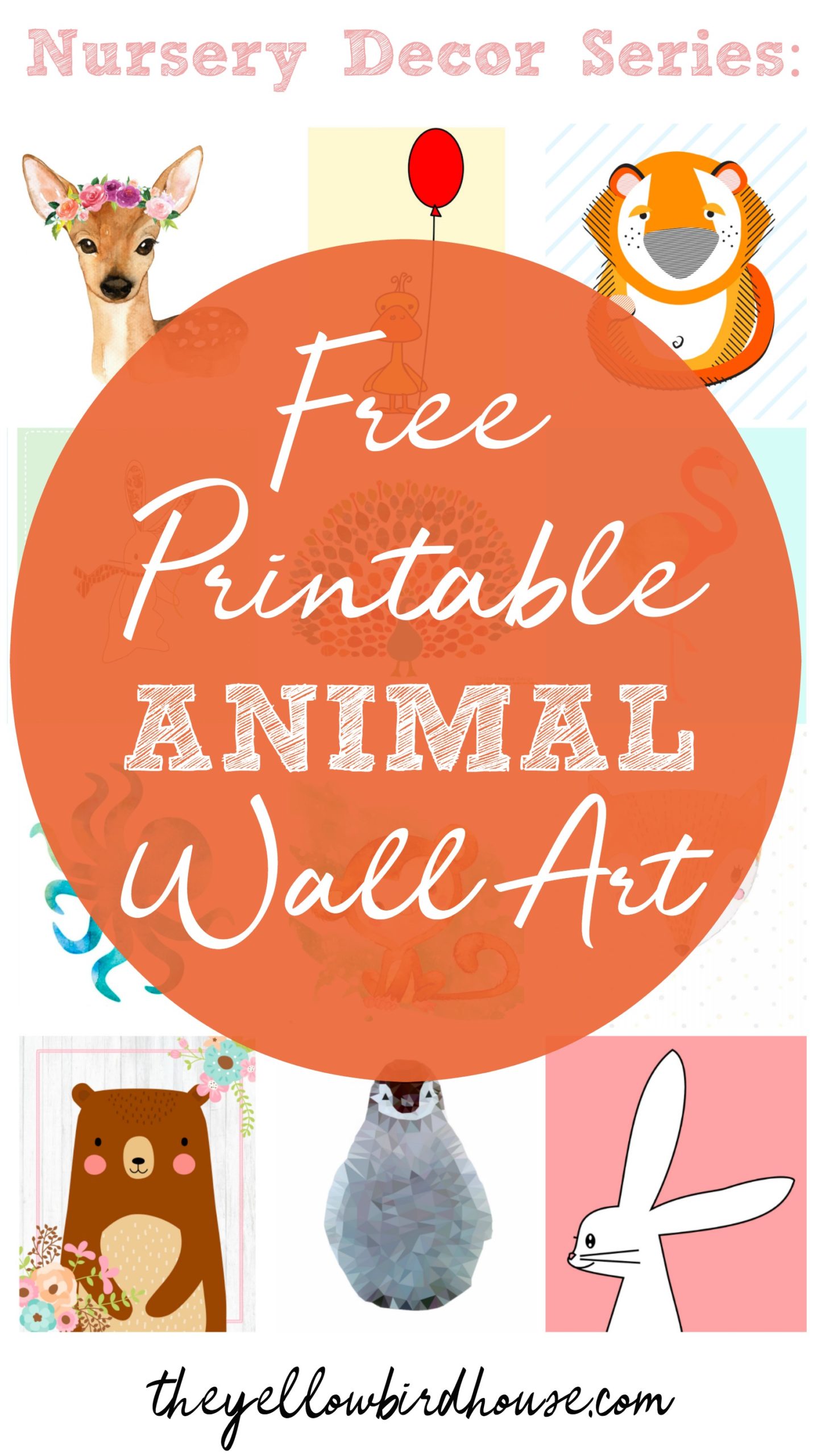 Nursery Decor Series: 57 Free Printable Animal Wall Art Pieces