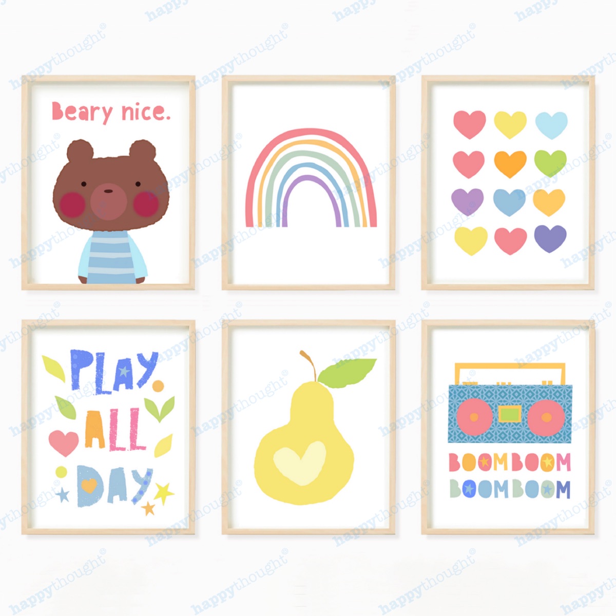 Nursery Wall Art print set. Get crafty and inspired • Happythought