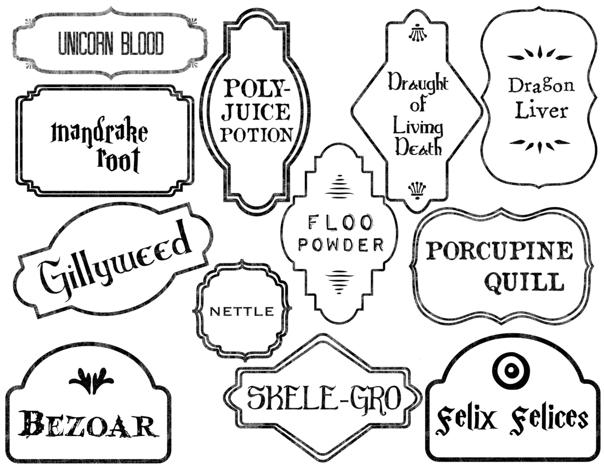 Harry Potter Potion Labels Printable - Paper Trail Design