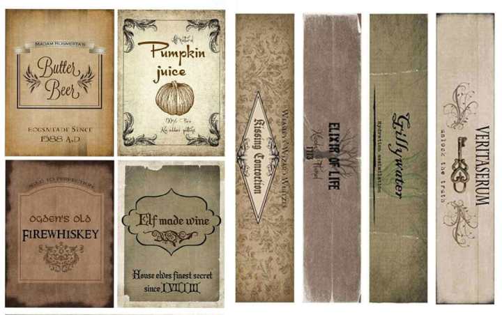 HARRY POTTER DRINK LABELS - Over the Big Moon