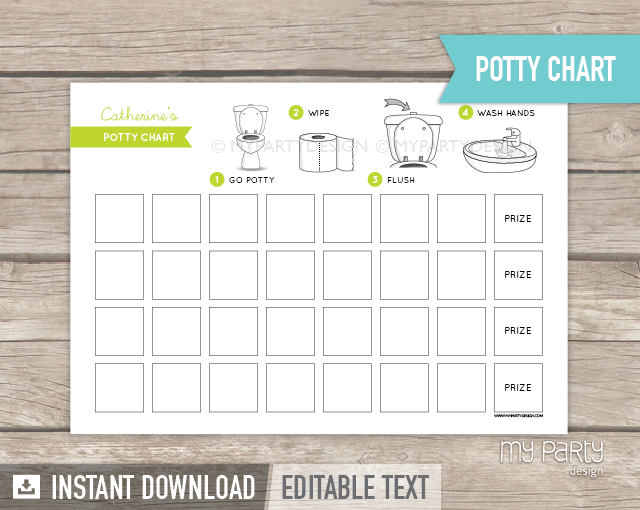 Potty Training Chart Printable PDF - My Party Design