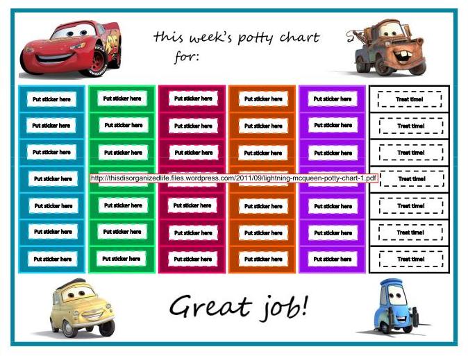 Potty-Training Chart: “Cars” Theme &  Free Printable! | This ...