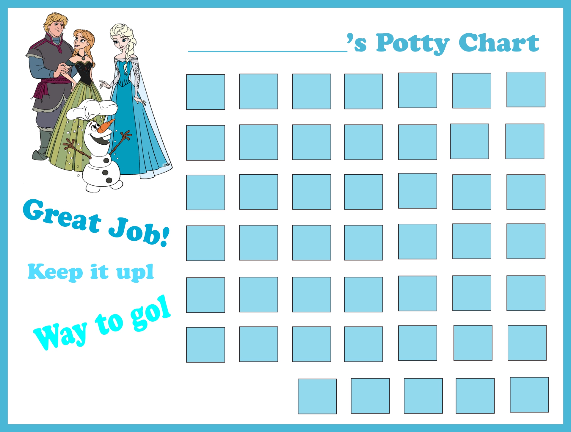 Frozen Potty Charts - 10 Free PDF Printables | Printablee