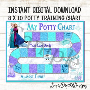 Frozen Potty Chart Toddler Potty Training Chart Anna Elsa Reward ...