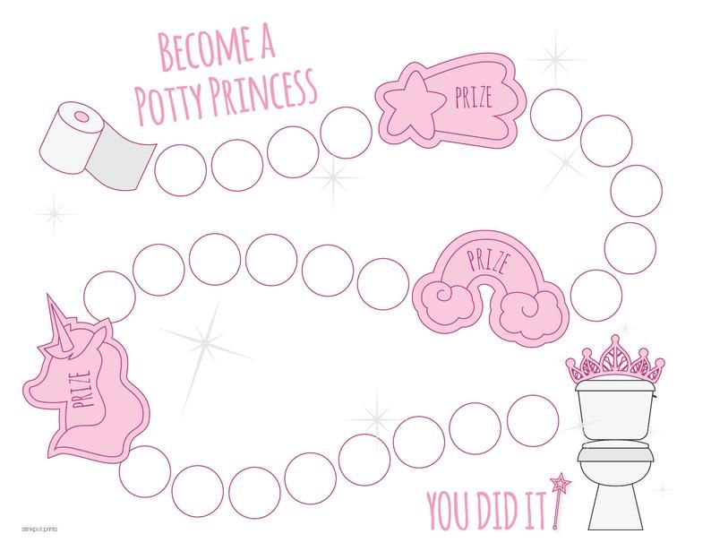 Cute. Toddler. Princess. Potty Training Chart. Print at Home. | Etsy