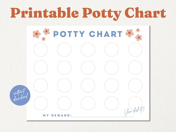 Floral Potty Chart, Potty Training Chart Potty Chart PDF Potty ...
