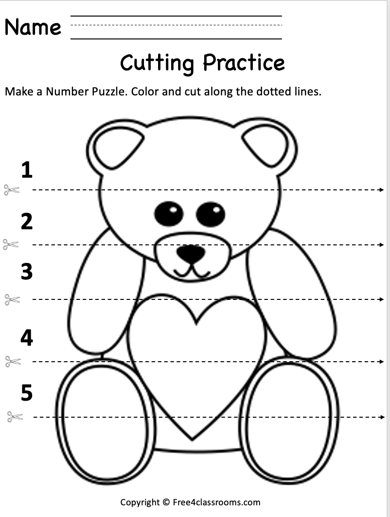 Free Cutting Practice Worksheet - Fine Motor Skills Printable ...