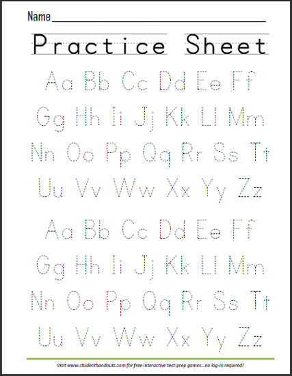 ABCs Dashed Letters Alphabet Writing Practice Worksheet | Student ...