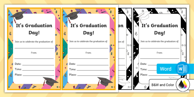 printable preschool graduation invitation template