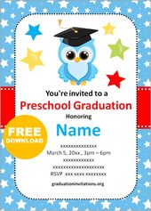 Free Preschool Graduation Invitations Templates