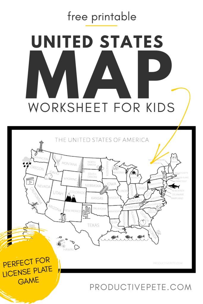 printable preschool map of the united states