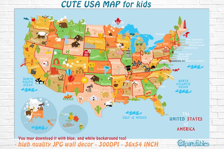 printable preschool map of the united states