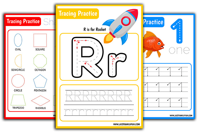 Printable Tracing Worksheet For Preschool &amp; Kindergarten | Just ...