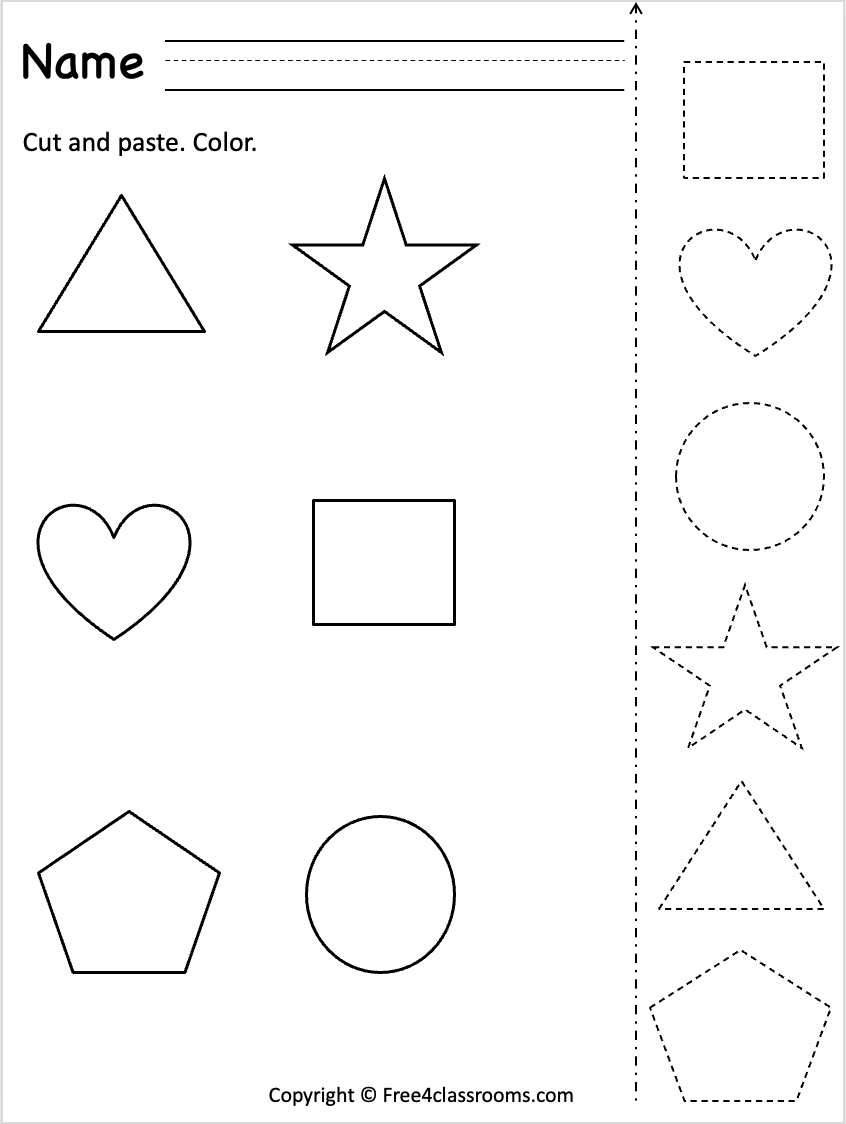 printable preschool worksheet cut and paste