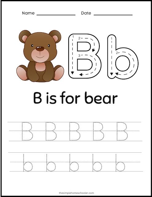 printable preschool worksheet letter b