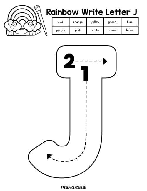 printable preschool worksheet letter j