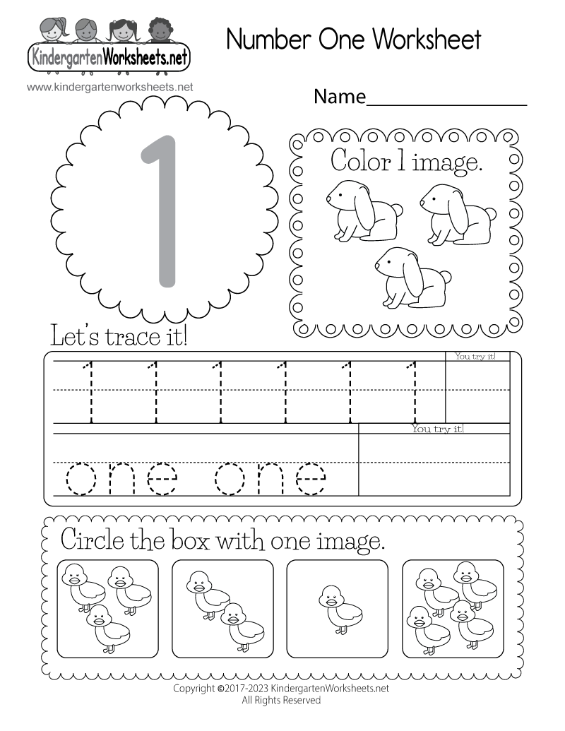 printable preschool worksheet number 1