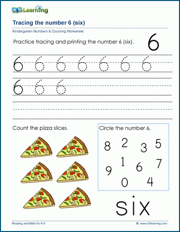 printable preschool worksheet number 6