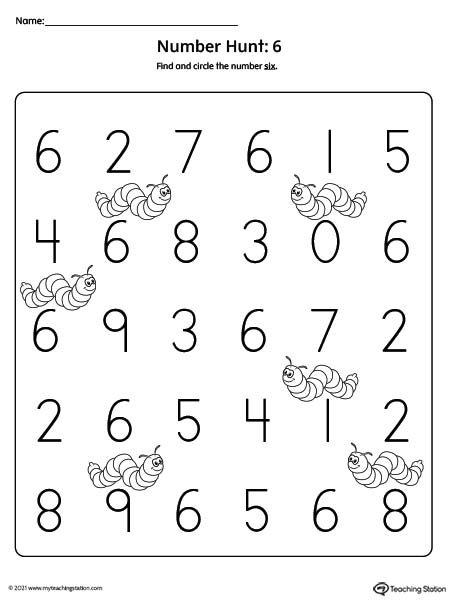 printable preschool worksheet number 6