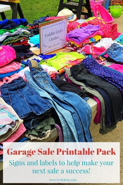 Printable Garage Sale Kit - Twitchetts
