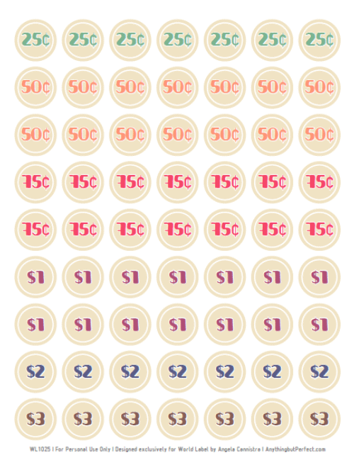 printable price tags for garage sale
