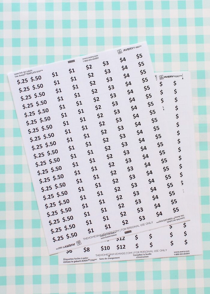 FREE Printable Garage Sale Price Stickers - The Homes I Have Made