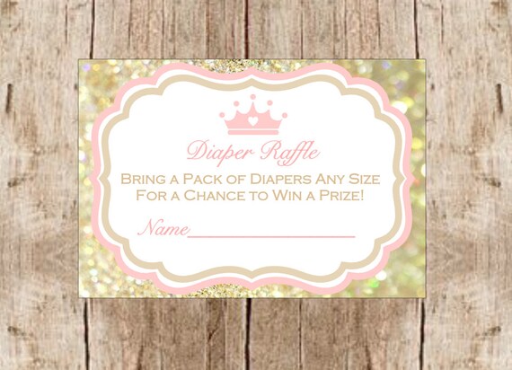 printable princess diaper raffle tickets