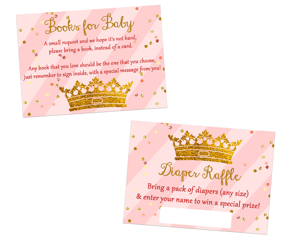 Princess Baby Shower Diaper Raffle Tickets or Books for Baby ...