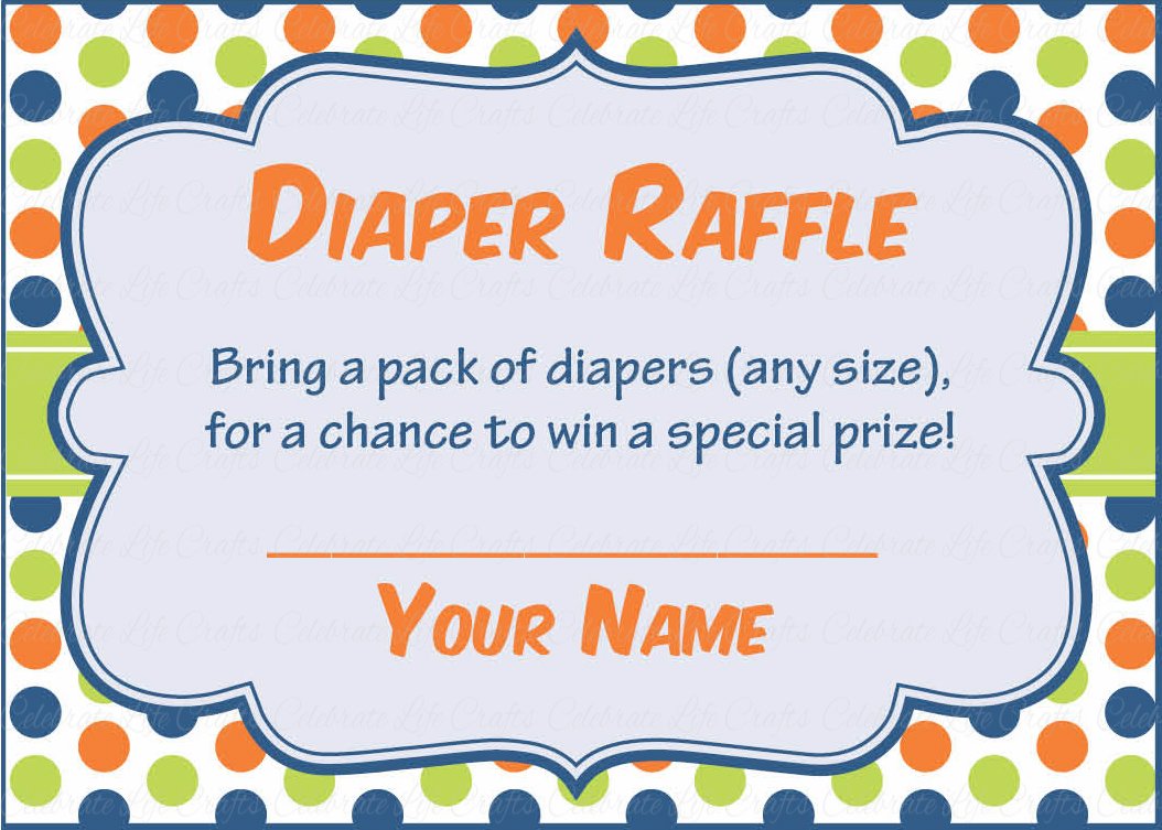 Diaper Raffle Tickets &  Sign - Printable Dinosaur Baby Shower Invitation  Inserts - B38001